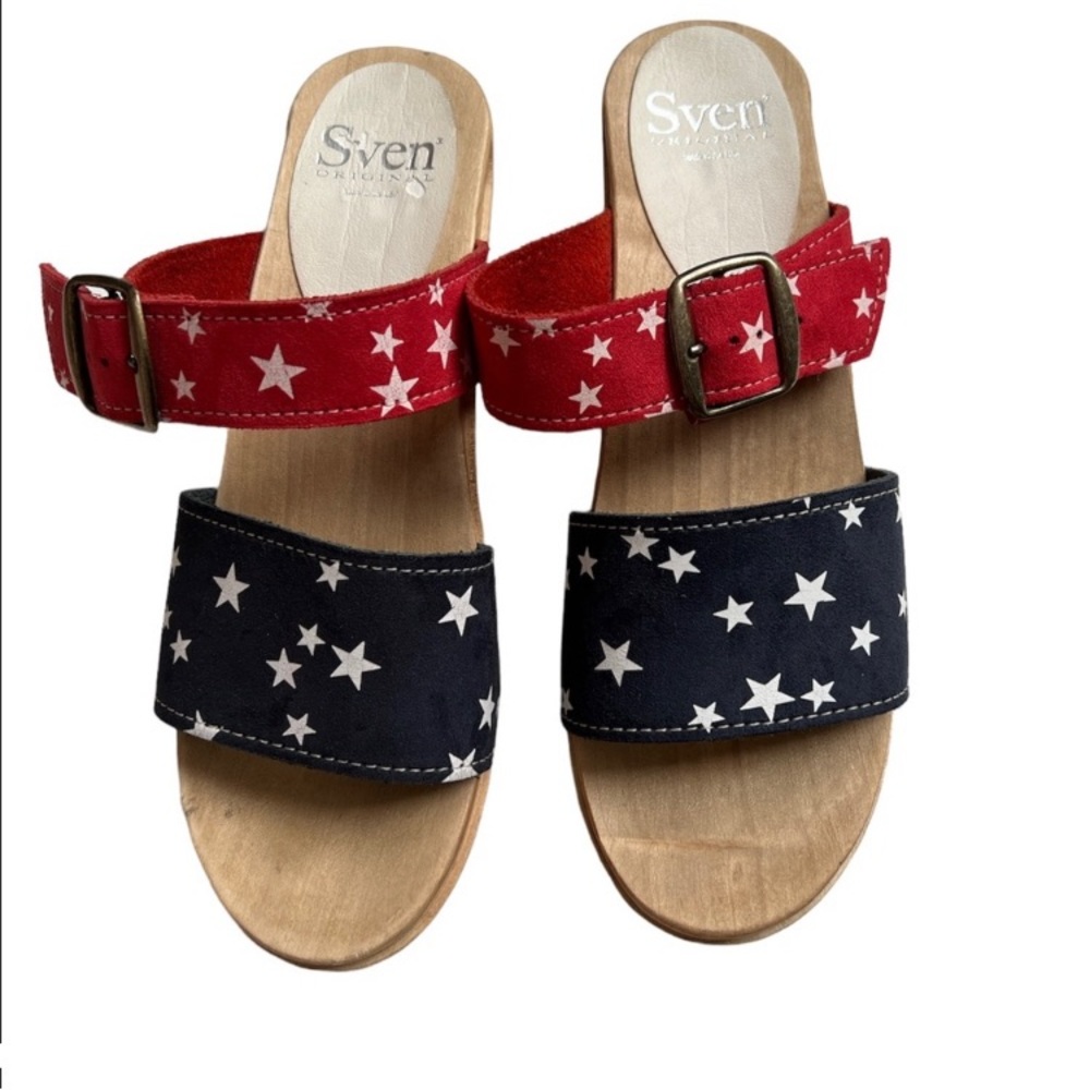 Clogs, size 39,upcoming holidays —Memorial Day, Flag Day and the 4th of July.